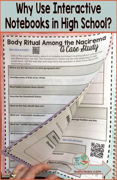 an interactive notebook with information about high school students and the text, why use interactive notebooks in high school?