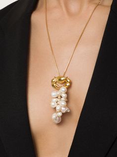 Marina Pearl Pendant - MISHO - Necklace Gemini Jewelry, Everyday Pendant, Usa Jewelry, Studded Necklace, Pearl Jewellery, Zodiac Jewelry, Luxury Collection, Star Studs, Chain Choker