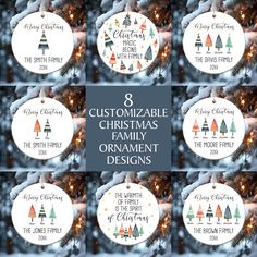 8 custom christmas family ornament designs for the whole family to decorate on their tree