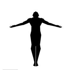 the silhouette of a woman with her arms spread out and hands outstretched in front of her head