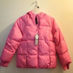 Swiss Tech Puffer Jacket With Velour Lining! Sure To Keep You Warm On Even The Coldest Day! Size Kids Xl (14-16) Pink Winter Puffer Jacket For Outdoor Activities, Pink Puffer Jacket For Winter Outdoor Activities, Pink Hooded Puffer Jacket For Outdoor Activities, Pink Winter Outerwear For Outdoor Activities, Pink Puffer Jacket With Pockets For Outdoor, Casual Pink Puffer Jacket For Outdoor, Pink Puffer Jacket For Fall Outdoor Use, Pink Puffer Jacket For Fall Outdoor Activities, Pink Puffer Jacket For Outdoor Fall Activities