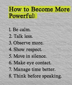 a piece of paper with the words how to become more powerful written in yellow on it