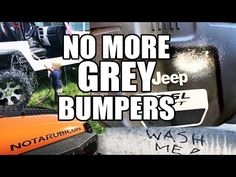 there is a sign that says no more grey jeep bumpers