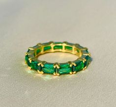 Yellow Gold Crystal Ring With Stone Setting, Playing Sports, Handmade Sign, Solid Gold Ring, Solid Gold Rings, Stackable Ring, Emerald Gemstone, Gems Jewelry, Ring Handmade