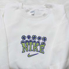 Green Lucky Clover x Nike Embroidered Shirt, Nike Inspired Embroidered Hoodie, Best Gifts For Family Tinicloset is not just a clothing store; it’s a destination for individuals seeking unique and personalized fashion statements that elevate their style and express their personality. At Tinicloset, we take great pride in offering a wide range of custom embroidered shirts and other apparel, including sweatshirts, T-shirts, and hoodies. Our mission is to provide our customers with clothing th White Machine Embroidered Tops For Streetwear, Embroidered White College Hoodie, White Machine Embroidery Sweatshirt For College, White Sweatshirt With Machine Embroidery For Streetwear, White Hooded Top With Machine Embroidery, Nike Green Tops With Logo Print, Green Nike Crewneck, White College Sweatshirt With Machine Embroidery, Custom Embroidered Sweatshirt Nike