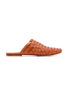 Tulum Woven Mule - Cognac – Liberté Leather Casual Slip-on Mules With Woven Sole, Leather Slip-ons With Woven Sole For Summer, Casual Woven Leather Mules With Flat Heel, Casual Mules With Woven Sole And Flat Heel, Casual Woven Leather Mules, Casual Woven Leather Slip-on Mules, Leather Slip-ons With Woven Sole For Spring, Leather Woven Leather Slip-on Sandals, Casual Intrecciato Weave Mules For Summer