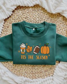 Tis The Season Embroidered Sweatshirt, Fall Pumpkin TShirt, Coffee Lover Shirt, Spooky Season, Pumpkin Latte, Thanksgiving Gift for Her Thanksgiving is a time to express gratitude and spend quality time with loved ones. Embroidered shirts featuring Thanksgiving themes are a fantastic way to get into the festive spirit. I T E M ∙ D E T A I L S * Types: Unisex T-Shirt, Sweatshirt, Hoodie * T-shirt material: 100% cotton * Solid colors are 50% cotton and 50% polyester * Sizing: S, M, L, XL, 2XL, 3XL Fall Embroidered Shirts, Fall Embroidered Sweatshirts, Thanksgiving Themes, Fall Cricut, Thanksgiving Accessories, Fall Embroidery, Pumpkin Tshirt, Random Clothes, Cricut Shirts