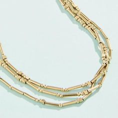 This Mermazing Necklace wraps your neck in three layers of mesmerizing tiny metal beads. Designed to shine through everyday wear, exercise, showers and a summer at the beach in tarnish free 14kt gold vacuum plating. This is a necklace you will never have to take off. Details: Lobster clasp closure Length: 17'' L with 2'' extension Tarnish free & water resistant 14kt shiny gold vacuum plating over stainless steel Gold Multi-strand Beaded Necklace For Everyday, Everyday Gold Multi-strand Beaded Necklace, Adjustable Gold Multi-strand Layered Necklace, Summer At The Beach, Gold Necklace Layered, Three Layer, Layered Necklace, To Shine, Metal Beads