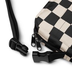 It's a Retro Revival! This bag is sturdy, stylish, and ready to go wherever you do. With adjustable straps and two spacious pockets, it’s the ultimate accessory for hiking, festivals, and everyday use. Featuring an all-over print of a retro black and cream checkerboard pattern, this crossbody bag adds a bold and timeless twist to any outfit. Perfect for a 90s-inspired back-to-school look, it's both functional and fashionable. Key Features: 100% polyester Fabric weight: 9.91 oz./yd.² (336 g/m²) B Retro Black Shoulder Bag For School, Retro Black Backpack Shoulder Bag, Retro Rectangular Bags For Outdoor Activities, Casual Camping Bags With Adjustable Strap, Casual Camping Bag With Adjustable Strap, Black Bags With Adjustable Straps For Outdoor Activities, Black Shoulder Bag With Adjustable Straps For Outdoor, Black Backpack For Camping, Retro Outdoor Bags With Adjustable Strap