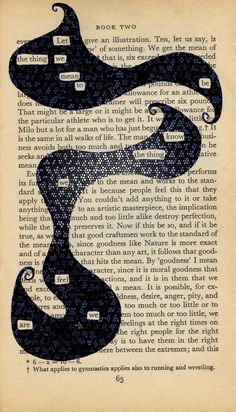 an old book page with two snakes on it