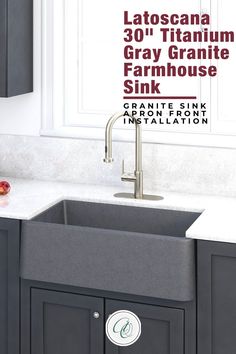 an advertisement for the gray granite farm house sink