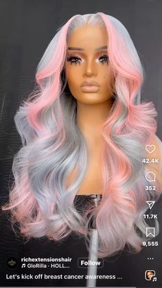 Teenage Hairstyles, Exotic Hairstyles, Pink Ombre Hair, Glamour Hair, Beautiful Black Hair, Beautiful Hair Color