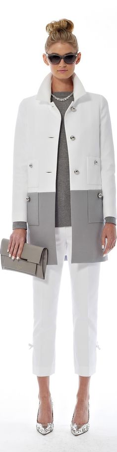 LOOK with LOLO: NYFW Kate Spade New York Spring 2014 RTW Kate Spade Spring, Jackets Casual, Womens Jackets Casual, Womens Jackets, White Coat, Inspiration Mode, Look Chic, Street Styles, Kate Spade New York