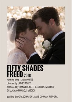 a movie poster for fifty shades starring two people, one in wedding dress and the other in tuxedo