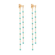 Gigi Clozeau - Classic Gigi dangling Lagoon earrings, Rose Gold Elegant Rose Gold Earrings With Dangling Beads, Earrings Rose Gold, Olivia Burton, Turquoise Green, Green Earrings, Rose Gold Earrings, Chic Design, Designer Earrings, Amazing Jewelry