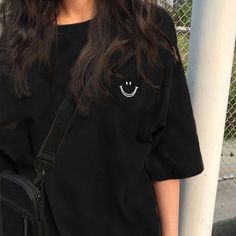 Voguable  BF Style Women T Shirt Short Sleeve O-neck Female Tops Tees Embroidery Solid Color Casual Loose Summer tshirt  New voguable Black Smile, Blue Lipstick, Summer Tshirt, Female Tops, Oversize Women, Women Long Sleeve Tops, Red Skirts, Pajama Set Women, Shirt Short Sleeve