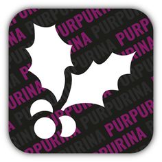 a black and pink square with the word purpuna on it