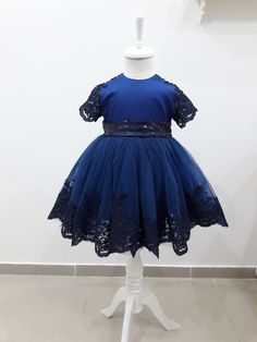 Your girl will look special in this cute dress! Trendy indigo color creates an unforgettable elegant look for your princess! Custom colors are available upon your request. Blue Princess Style Evening Dress For Parties, Elegant Royal Blue Ball Gown For Party, Elegant Blue Princess Dress For Dress-up, Royal Blue Princess Party Dress, Elegant Blue Dresses For Pageants, Elegant Party Tutu Dress With Sequins, Royal Blue Princess Dress For Party, Elegant Royal Blue Dress For Dress-up Occasions, Elegant Royal Blue Princess Dress For Party