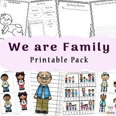 we are family printable pack for kids to use with their own worksheets