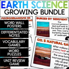 the earth science growing bundle includes posters and activities