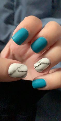 Teal Design, Nail Tip Designs, Teal Nails, Mat Design, White Nail Designs, Cute Gel Nails, Gel Nail Design, White Nail, Womens Nails