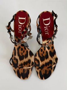 Dior Vintage Aesthetic, Dior Heels Vintage, Leopard Aesthetic Vintage, Dior Heels Aesthetic, Aesthetic Heels Vintage, Vintage Designer Heels, Vintage Dior Aesthetic, Girly Edgy Outfits, Vintage Dior Heels