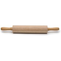 a wooden rolling pin on a white background