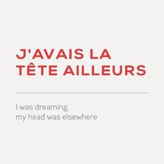 a red and white poster with the words javais la tete alleurs