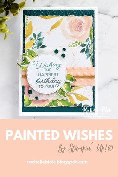 a card with the words painted wishes on it