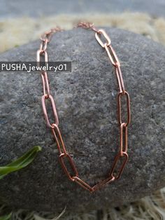 Products Description  100% Heavy Antiqued Copper paperclip Chain necklace Handmade pure copper chain Length-16 To 34 Inches Copper Necklace for Women jewelry gift Metal - Pure Copper Metal : Copper Necklace , CHAIN Thickness of the chain 2.5 mm 100% Pure Copper Chain Necklace Copper Chain Necklace Length ,16,18,20,22,24,26,28,30,32,34,36 inches NOTE- Dear Customer, Our Copper Jewelry is genuine hand polished and handmade by artisan and yes you can see soldering marks joints in our Copper Jewelry, it is left while soldering the copper; many sellers do copper plating to hide these marks. We don't do this practice, because by plating you will not get the proper benefits of copper, the human body needs an original touch of copper for best healing benefits. By seeing the soldering mark on it, k Copper Necklace Short, Cheap Gold Copper Necklaces, Copper Necklace Layered, Cheap Handmade Copper Necklaces, Cheap Copper Pendant Necklaces, Luxury Gold Copper Necklace, Long Copper Necklace, Copper Necklace 1stdibs, Luxury One Of A Kind Copper Necklace