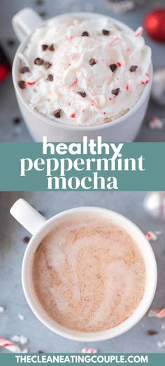 healthy peppermin mocha recipe in a mug