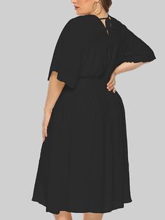 DETAILS Casual V-neck A-line Solid color SIZE CHART Size Length Bust cm | inch cm | inch L 104cm |40.9'' 90cm |35.4'' XL 105cm |41.3'' 94cm |36.9'' Black Plain V-neck Dress, Solid V-neck Plain Midi Dress, Solid Color V-neck Midi Dress, Flowy Solid Color V-neck Dress, Flowy V-neck Dress In Solid Color, Flowy V-neck Solid Color Dress, Plain Solid V-neck Maxi Dress, Solid V-neck Maxi Dress, Solid Plain V-neck Maxi Dress