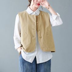 Sku CY-!119307 Material Cotton Style Literary Feature Solid Color Neckline Round Occasion Going out , Casual , Vintage Seasons Spring, Summer, Autumn Type Shirt Color Black, Khaki, White, Green Size M, L, XL, 2XL Size Chart: Please consult the size chart we provide for this item's measurements to help you decide which size to buy. Please note: There may be 1-3cm differ due to manual measurement. CM Bust Shoulder Length M 116 38 55 L 120 39 56 XL 124 40 57 2XL 128 41 58 Shoulder Length, Cotton Style, White Green, Shirt Color, Wardrobe Essentials, Black Color, Going Out, Sewing Patterns, Colorful Shirts