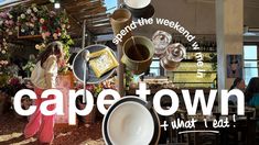 a collage of photos with people sitting at tables in front of them and the words cape town above it