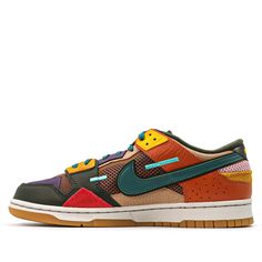 Nike Dunk Scrap Archeo Brown Archeo Brown Sneakers/Shoes Nike Urban Multicolor Sneakers, Nike Multicolor Custom Sneakers For Streetwear, Purple Toes, Yellow And Pink, Shades Of Brown, Brown Sneakers, Nike Dunk Low, Dunk Low, The Purple