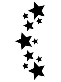 black and white stars flying in the air