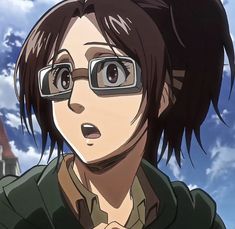 an anime character with glasses looking at the camera