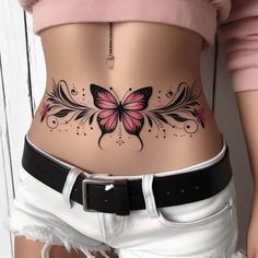 tattoos Tattoos With Quotes, Belly Tattoo Ideas, Tattoos For Women Butterfly, Sinister Tattoos, Belly Tattoos For Women, Lower Stomach Tattoos For Women, Lower Belly Tattoos, Belly Button Tattoo, Small Belly