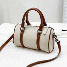 Buy Female Cell Phone Bag Pureses and Handbag Genuine Leather Vintage Women Cross Body Shoulder Bag Cowhide Small Boston Bag for only $41.99 at Julie bags! Vintage Crossbody Box Bag For Everyday, Vintage Everyday Crossbody Box Bag, Vintage White Top Handle Shoulder Bag, Retro Leather Box Bag With Top Handle, Retro Leather Top Handle Box Bag, Vintage Double Handle Satchel For On-the-go, Retro Leather Box Bag For Daily Use, Retro Leather Satchel Box Bag, Retro White Leather Shoulder Bag