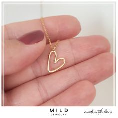 14k Real Gold Open Heart Necklace With Wire Form * Tiny Silver Heart Necklace * Bridal Necklace * Wire Jewelry * Love Symbol Choker * Cute Gold Filled Heart Pendant * Dainty Chain, Hallowen Gift * Boho Style Tiny Charm * Gift for Best Friend * Twisted Wire * Heart Jewelry * Bridesmaid Gift * Gift for Her * Gift for Mom * Gift for Wife D E T A İ L S * Material: 925 Sterling Silver, Gold Plated or 14k Solid Gold * Chain Length: You can choose . Also every chain length include 2cm extension chain. Gold Open Heart Necklace, Simple Heart Necklace, Love Symbol, Open Heart Necklace, Tiny Charm, Necklace Love, Solid Gold Chains, Gold Heart Necklace, Silver Heart Necklace