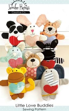 little love buddies sewing pattern is featured in the book, sew and sew