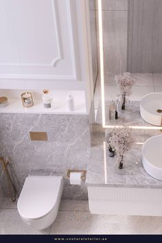 a bathroom with two sinks and a mirror