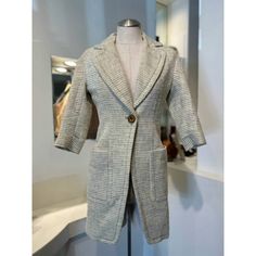 Thanks For Checking Out Our Fabulous Posh Closet!! All Of Our Items Are New With Tags! Never Worn Or Used <3 - Description: Tailored To Perfection, This Blazer Will Be Your Go-To Jacket For Years To Come. Single Button Closure. Front Pockets. 3/4 Sleeves. - We Ship From Multiple Warehouses So It's Not Possible For Us To Bundle - Because All Of Our Merchandise Is Brand New And Often Times In Original Packaging, Extra Photos Or Measurements Cannot Be Provided - Heads-Up That Color Shades May Vary Tailored Tweed Outerwear For Office Wear, Tailored Wool Tweed Dress For Work, Tailored Tweed Wool Dress For Work, Workwear Tweed Dress With Pockets, Tweed Dress With Pockets For Work, Tweed Workwear Dress With Pockets, Spring Tweed Outerwear For Office Wear, Office-appropriate Single Breasted Tweed Dress, Tweed Outerwear With Hidden Button Closure For Work