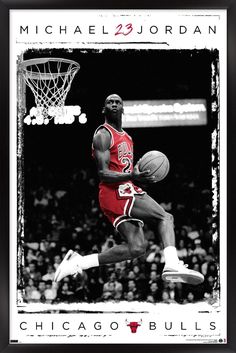 michael jordan chicago bulls basketball player in action with the ball framed photograph by sports memorabilia