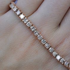 Exquisite 9.00CT (G-H in color & VS1-VS2 in clarity) Princess Cut Diamond Tennis Bracelet in 14KT Rose Gold 9.00 Carat:55 princess cut diamonds weighing 9.00 caratAllow yourself a luxury of our 9.00 ct princess cut diamonds - tennis bracelet MDL#PSBR1058. This tennis bracelet hand crafted with 9.00 carat authentic side diamonds. Our diamonds are NOT enhanced NOR treated. Shine with casual glamour with Primestyle diamonds tennis bracelets. Casual Glamour, Style Theory, Diamond Tennis Bracelet, Princess Cut Diamond, Princess Diamond, Tennis Bracelet Diamond, Princess Cut Diamonds, Tennis Bracelet, Princess Cut