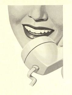 a drawing of a woman holding a phone to her ear and talking on the phone