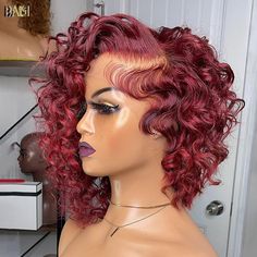 BAISI Perfect Layered Cut Burgundy Wavy Wig – BAISI HAIR Lace Wigs Styles, Layered Cut, Quick Weave Hairstyles, Hair Pixie, Hair Twist Styles, Wavy Wig, Sassy Hair, Hair Ponytail Styles, Updo Hairstyles