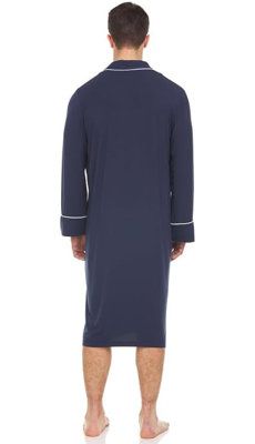 Micro Modal mens nightshirts - Soft Mens Nightgown - Mens sleep shirts - Loose mens Nightshirt Symmar Size: M, Color: Blue | Symmar Drea Collection icro odal Jersey Above Knee Bathrobe w / Pockets / navy in Blue | Wayfair Mens Nightgown, Mens Nightshirts, Men's Nightgown, Sleep Shirt, Night Shirt, Above Knee, Night Gown, White Blue, Color Blue