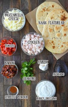 the ingredients to make mexican quesadilla on a wooden table with text overlay