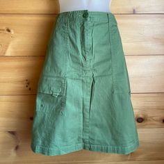 New, Unworn Women’s Cargo Style L.L.Bean Cotton Skirt. Pinned To Fit The Model. Size 8. Green Cargo, Cargo Style, Cotton Skirt, The Model, Ll Bean, L L Bean, Womens Skirt, Skirt, Green